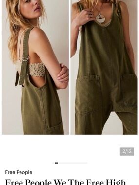 We The Free Olive Green Utility Overalls